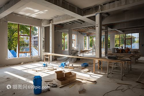 現代室內施工現場